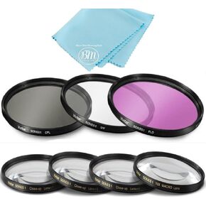 77mm 7PC Filter Set for Nikon COOLPIX P1000, P1100 Digital Camera - Includes 3 PC Filter Kit (UV-CPL-FLD) and 4PC Close Up Filter Set (+1+2+4+10)