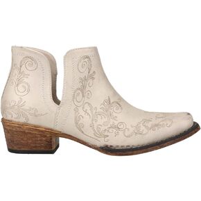 Roper Women's Ava Laser Ankle Boot, White, 9