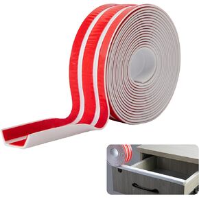 9.8Ft Self-Adhesive Flexible Edge Protector-3/4 Self Adhesive U Channel Rubber Edge Trim-Flexible Wall Corner Protectors Guards for Plywood Drawers Besks Shelves
