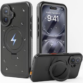 Oterkin Waterproof for iPhone 16 Pro Max Case fit for Magsafe[IP68 Underwater][Invisible Stand][Built-in Screen Protector] 360° Full Body Sealed Shock Dustproof Heavy Duty Case for iPhone 16 Pro Max