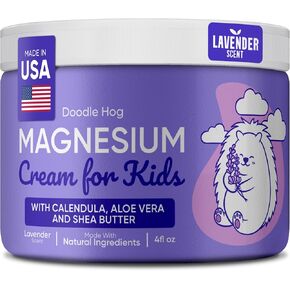 Magnesium Cream for Kids - Soothing Relief & Relaxation with Calendula, Aloe Vera, Shea Butter - Topical Magnesium Cream for Sleep - USA Made - (4 oz, Unscented)