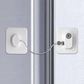 Child Proof Refrigerator Door Lock, Window Locks for Kitchen, Freezer, Cabinets and Drawers, Air Oven Air Fryer, Closets, No Tools Need or Drill (Black, Elliptical (2 Pack))