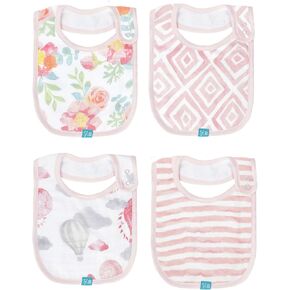 Featherhead™ Muslin Baby Bibs for Feeding, Drooling, & Teething - 100% Cotton Muslin with Absorbent Towel Backing
