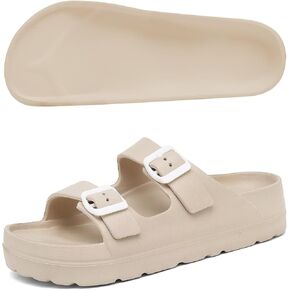 Women Platform Sandals with Arch Support, Adjustable Double Buckle Slide for Woman, Summer Vacation Sandal for Beach,Garden,Pool,Easy Street, Sandalias de Plataforma Para Mujer