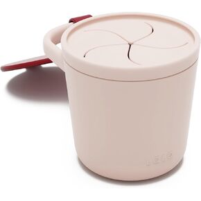 Lalo Snack Cup-أكواب وجبة خفيفة من السيليكون الخالية من الفوضى للأطفال الصغار والرضع مع غطاء قابلة للفصل ، وحاويات وجبات خالية من BPA ، وتلائم معظم حاملي كوب المقعد ، وآمن غسالة الأطباق ، والتوت والكريمة