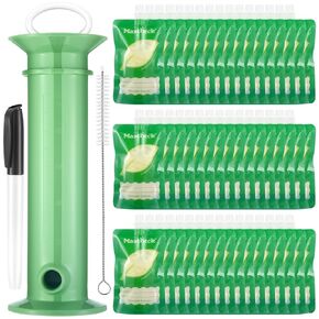 Maxcheck 53 Pcs Refillable Baby Food Pouches Food Maker Set Include 50 Pcs Portable Fruit Puree Pouch Storage Bags, Baby Food Maker, Pen and Brush for Babies Kids Toddlers