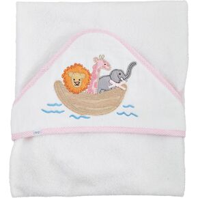 Mud Pie Children's Pink Noahs Ark Hooded Towel