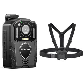 BOBLOV Bundle Deal, KJ25 Body Camera and Dual Shoulder Mount Vest