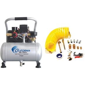 California Air Tools 1P1060S 0.6HP Air Compressor Bundle with Primefit Pri-6044 Accessory Kit and 25ft Hose