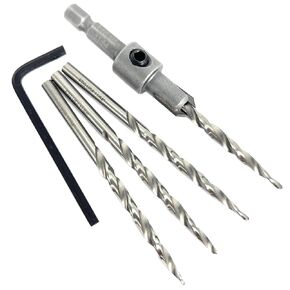 #8 (11/64") Tungsten Carbide Tipped 82 Degree Countersink Drill Bit with 3 Replacement Tapered Drill Bit