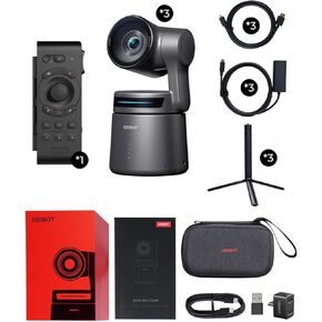 OBSBOT Tail Air Muticam Complete Set, AI Tracking PTZ Camera with APP, Gesture Control, HDMI/USB-C/Wireless Webcam, Video Camera Live Streaming for Church, Worship, Sports.