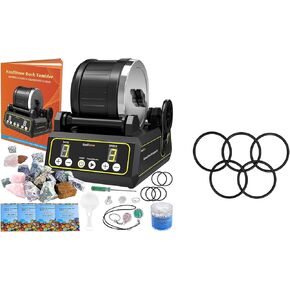 Professional Rock Tumbler Kit, Rock Polisher with Extra 5 Belts