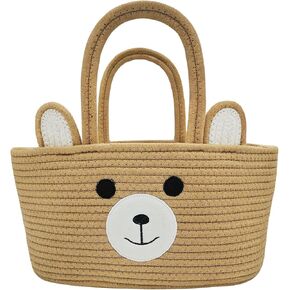 Animal Basket, Baby Laundry Baskets, Baby Gift Baskets, Baby Shower Basket, Baby Diaper Caddy Organizer, Nursery Storage Bin Hamper, Easter Baskets, 14"D x 10"W x 8"H (Light Brown Bear)