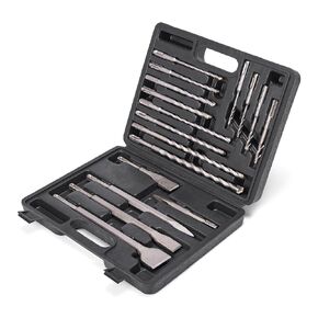 Berserker 17pcs SDS Plus Rotary Hammer Drill Bits and Chisels Set with Storage Case, Carbide-Tipped Bits for Concrete, Masonry, Stone, Brick, Cement, Compatible with All SDS-Plus Rotary Hammers