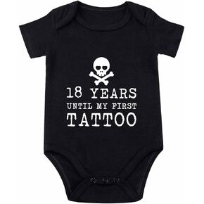 18 Years Until My First Tattoo Baby Bodysuit Baby Tattoo Punk Rock Baby Bodysuit Rock and Roll Baby Clothes