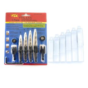 Wood Countersink Drill Bit Set Sizes 6 8 10 12 Countersink Tapered Drill Bits, 2 Wood Plug Cutter for Sizes 3/8" and 1/2", 2 Stop Collars, 1 Allen Wrench, and 6 Storarage Containers