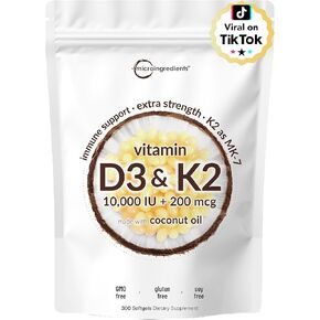 Calcium 1,200 mg with Vitamin D3 Plus K2 (MK-7) & Boron, 300 Tablets | Vitamins D & K + Mineral Complex | Supports Calcium Absorption, Bone, Immune, & Heart Health | Non-GMO