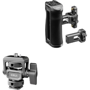 SIRUI Camera Cage Side Handle and Camera Monitor Mount with Cold Shoe Bundle