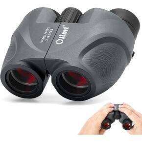 8x25 Compact Binoculars, BAK-4 Prism 8.2° Wide Field of View 21mm Eyepiece with ED Lens, Grey