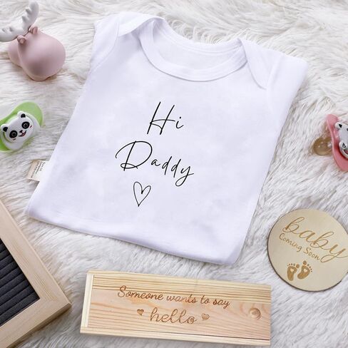 Surprise Pregnancy Announcements for Dad Pregnancy Test Keepsake Box Wooden Baby Announcement Coming Soon Baby Bodysuit Pregnancy Reveal Baby Gift Sets for for Husband Grandparents in Kuwait