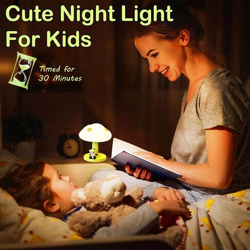 Squishy Night Light for Kids Lamp,10 Colors Cute Panda Lamp,Dimmable Baby Night Lights for Nursery,Silicone Rechargeable Nightlight for Kids Room,Girls Bedroom Decor Cat Decor,Kawaii Gifts for Girl in Saudi Arabia