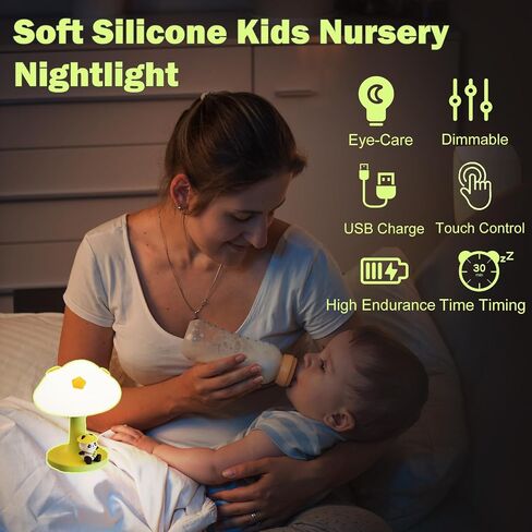 Squishy Night Light for Kids Lamp,10 Colors Cute Panda Lamp,Dimmable Baby Night Lights for Nursery,Silicone Rechargeable Nightlight for Kids Room,Girls Bedroom Decor Cat Decor,Kawaii Gifts for Girl in Saudi Arabia