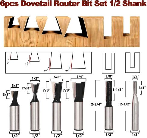 4PCS Bowl & Tray Template Router Bit Set 1/4 Inch Shank, Cove Juice Groove Router Bit, Carbide Tipped Circle Round Nose Cutting, Ideal for Making Wood Bowls, Trays, Boxes, Board Troughs in Saudi Arabia