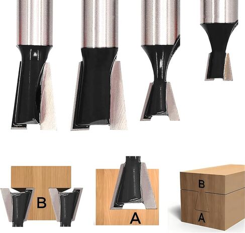 4PCS Bowl & Tray Template Router Bit Set 1/4 Inch Shank, Cove Juice Groove Router Bit, Carbide Tipped Circle Round Nose Cutting, Ideal for Making Wood Bowls, Trays, Boxes, Board Troughs in Saudi Arabia