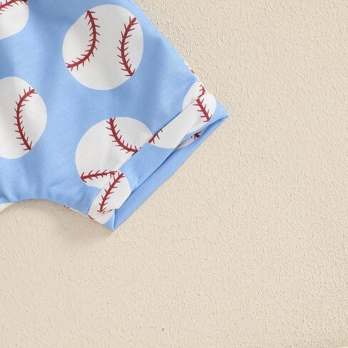 Toddler Baby Girl Boy Baseball Outfit Baseball Print Short Sleeve T-shirt Elastic Waist Shorts Set Summer Clothes in Saudi Arabia