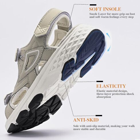 Queday Womens Mens Sport Sandals Outdoor Hiking Sandals with Arch Support Comfortable Athletic Beach Sandals for Travel Walking Trekking Camping in Saudi Arabia