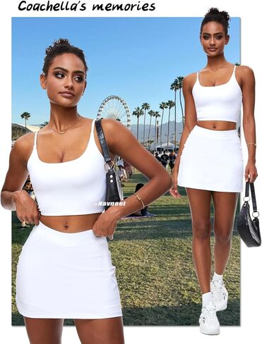 Navneet Women Mini Skirt Sets 2 Piece Outfits Dress Square Neck Cami Crop Top and Bodycon Skirt Going Out Set in Saudi Arabia