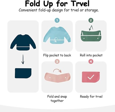 Mess Proof Long Sleeve Baby Bibs for Toddlers, Feeding Bibs Waterproof Soft Infant Outfit Bibs Apron 4 Packs in Saudi Arabia