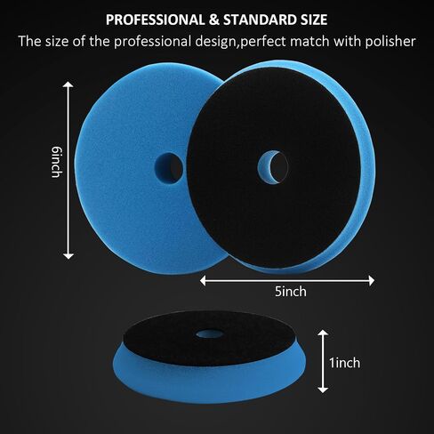 Waxing Polishing Pad, Compound Buffing Pad for Car Buffer Polisher Compounding, Polishing and Waxing (6" Face, 5" Backing) 2-Pack in Saudi Arabia