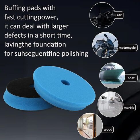 Waxing Polishing Pad, Compound Buffing Pad for Car Buffer Polisher Compounding, Polishing and Waxing (6" Face, 5" Backing) 2-Pack in Saudi Arabia