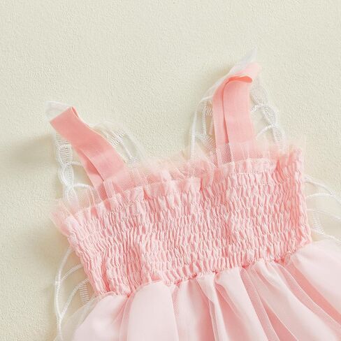 Toddler Baby Girl Dress Smocked Butterfly Wing Embroidery Dresses Ruffle Mesh Tulle Princess Dress Summer Clothes in Saudi Arabia