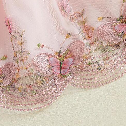 Toddler Baby Girl Dress Smocked Butterfly Wing Embroidery Dresses Ruffle Mesh Tulle Princess Dress Summer Clothes in Saudi Arabia