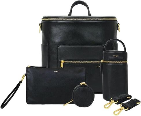 تصميمة التزليف حقيبة حفاضات أصلية ، حقيبة بيئة حفاضات من جلد فو ، جلد نباتي ، حقيبة طفل كبيرة السعة لأمي in Kuwait