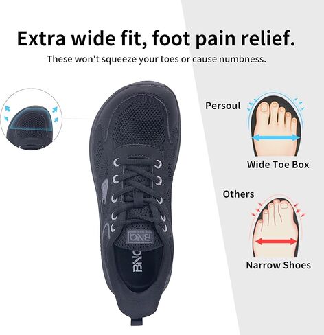 Persoul Wide Toe Box Shoes Women Arch Support Walking Walking Sneakers Comfoty Tennis Runnis Runnis Runnis for Plantar Fasciitis Bunions US 6-11 in Kuwait
