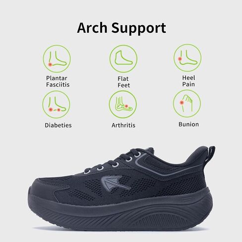 Persoul Wide Toe Box Shoes Women Arch Support Walking Walking Sneakers Comfoty Tennis Runnis Runnis Runnis for Plantar Fasciitis Bunions US 6-11 in Kuwait