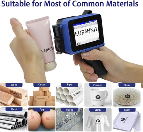 Mini Handheld Inkjet Printer 0.5 in, E11 Handheld Printer Gun with 42ml Black Ink Cartridge, Inkjet Coder for Text QR Barcode Batch Number Logo Date Label Printer (E11-0.5) in Saudi Arabia