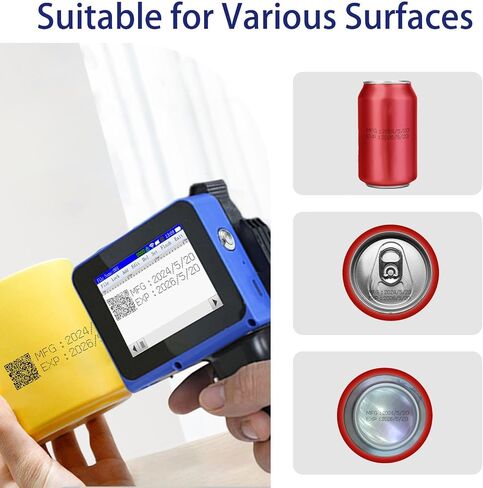 Mini Handheld Inkjet Printer 0.5 in, E11 Handheld Printer Gun with 42ml Black Ink Cartridge, Inkjet Coder for Text QR Barcode Batch Number Logo Date Label Printer (E11-0.5) in Saudi Arabia