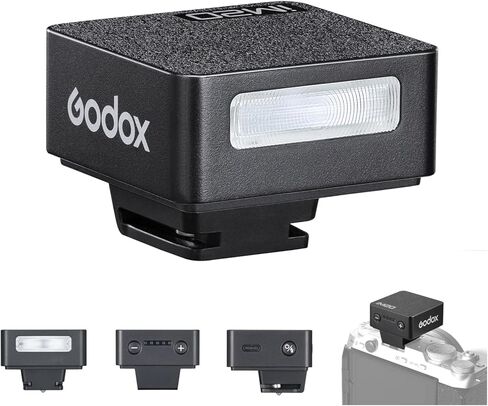 Godox iM20 Mini On-Camera Flash, 5 Power Levels, 3s Recycle Time, 440 Full Power Flashes, Black, Compatible with Canon, Nikon, Sony Cameras in Kuwait