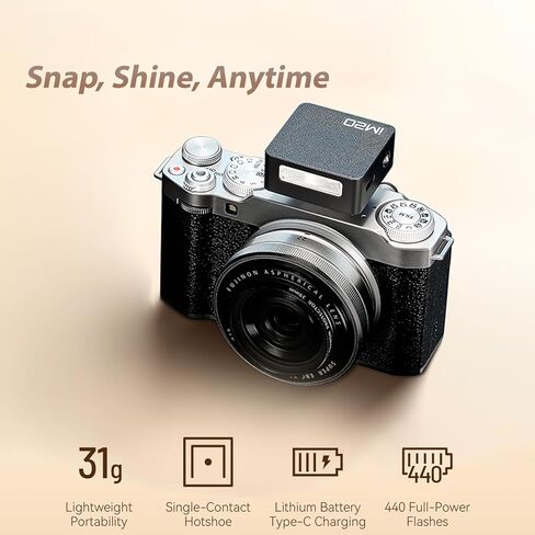 Godox iM20 Mini On-Camera Flash, 5 Power Levels, 3s Recycle Time, 440 Full Power Flashes, Black, Compatible with Canon, Nikon, Sony Cameras in Kuwait