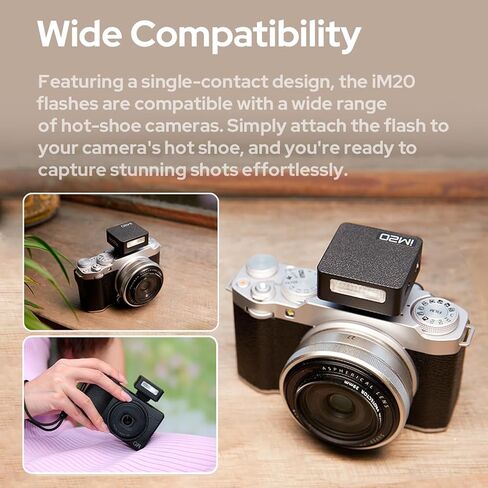 Godox iM20 Mini On-Camera Flash, 5 Power Levels, 3s Recycle Time, 440 Full Power Flashes, Black, Compatible with Canon, Nikon, Sony Cameras in Kuwait