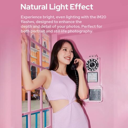 Godox iM20 Mini On-Camera Flash, 5 Power Levels, 3s Recycle Time, 440 Full Power Flashes, Black, Compatible with Canon, Nikon, Sony Cameras in Kuwait