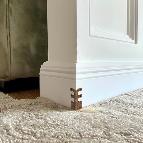 Skiffers Baseboard Corner Protectors, Vintage Metal Covers for Wall Corners, Decorative Skirting Board Protectors (Silver, 10pcs) in Saudi Arabia