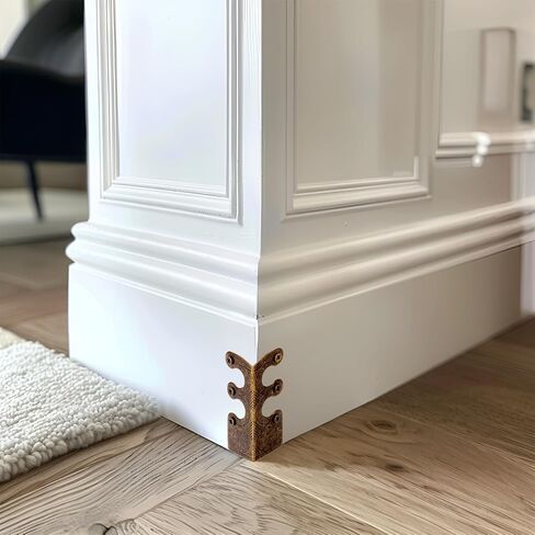 Skiffers Baseboard Corner Protectors, Vintage Metal Covers for Wall Corners, Decorative Skirting Board Protectors (Silver, 10pcs) in Saudi Arabia