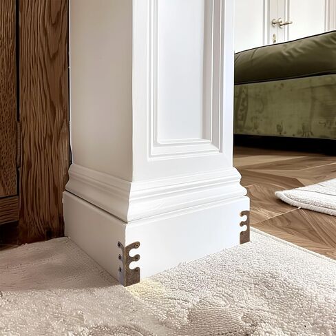 Skiffers Baseboard Corner Protectors, Vintage Metal Covers for Wall Corners, Decorative Skirting Board Protectors (Silver, 10pcs) in Saudi Arabia