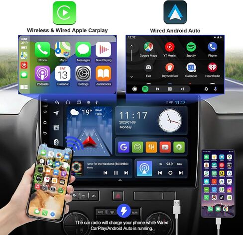 4+64G Android 13 Double Din Car Stereo for Chevrolet/GMC/Buick with 13.1 Inch Touchscreen Radio Built-in Wireless Carplay/Android Auto/GPS/Bluetooth/FM/AUX-in/Steering Wheel Controls/Backup Camera in Kuwait