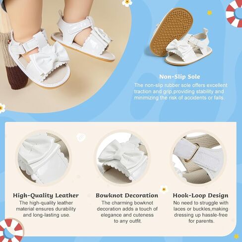 KIDSUN Baby Infant Girls Boys Sandals Non Slip Rubber Sole Summer Beach Outdoor First Walker Crib Shoes in Kuwait